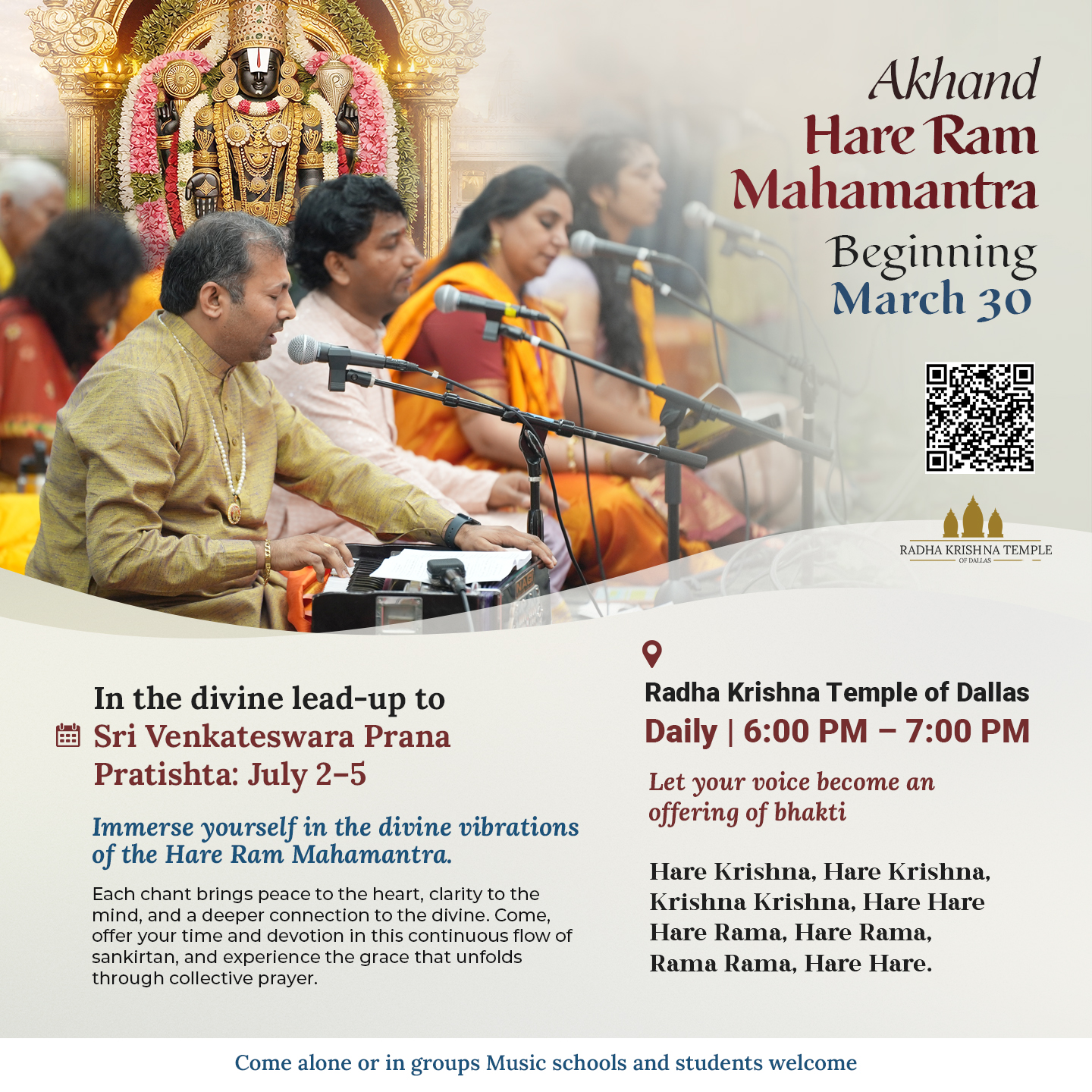 Akhand Hare Ram Mahamantra – Event flyer